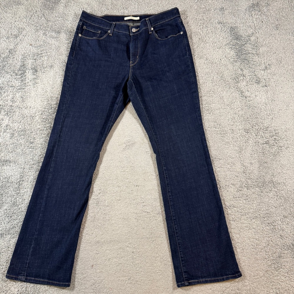 Levi's Women Classic Bootcut Jeans 14 Dark Wash Blue Stretch Denim Mid Rise